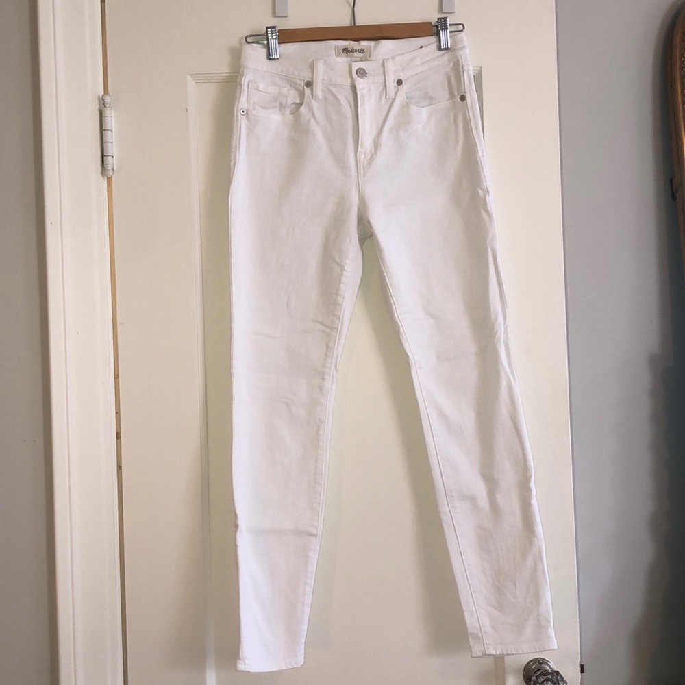 Madewell 9” High Riser Skinny Skinny White Jeans